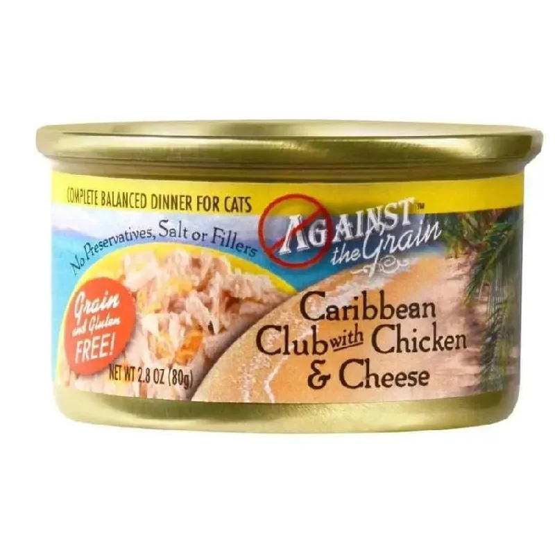 Against the Grain Caribbean Club With Chicken & Cheese Dinner For Cats 2.8-oz, case of 24