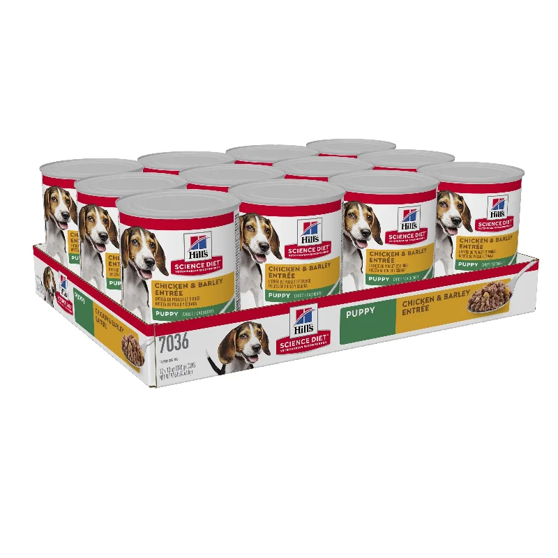 Hills Science Diet Puppy Chicken and Barley Entree Canned Dog Food 370g x 12