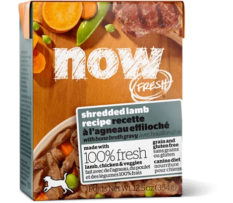 Petcurean Now Fresh Grain Free Dog Wet Food Shredded Lamb & Bone Broth Gravy